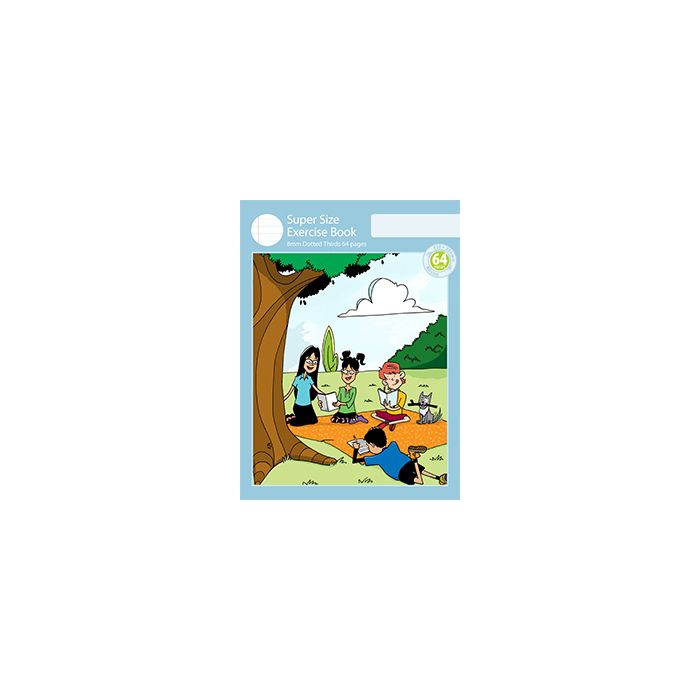 Super Size Exercise Book 8mm Dotted Thirds 64pp