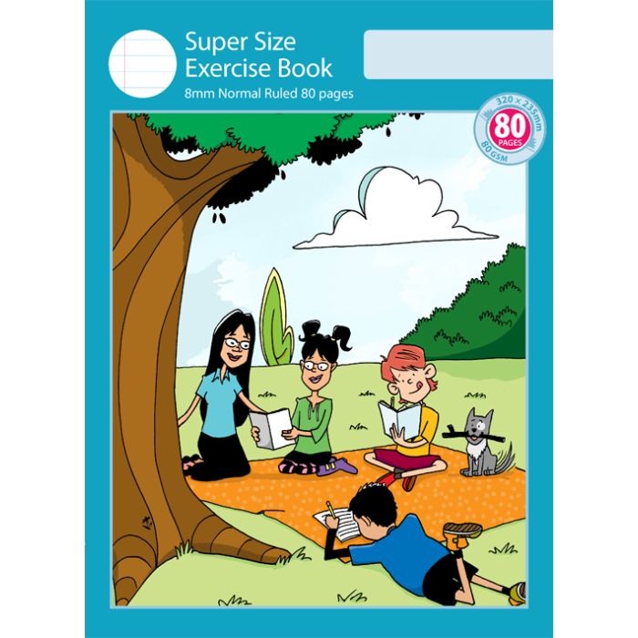 Super Size Exercise Book 8mm Normal Ruled 80pp