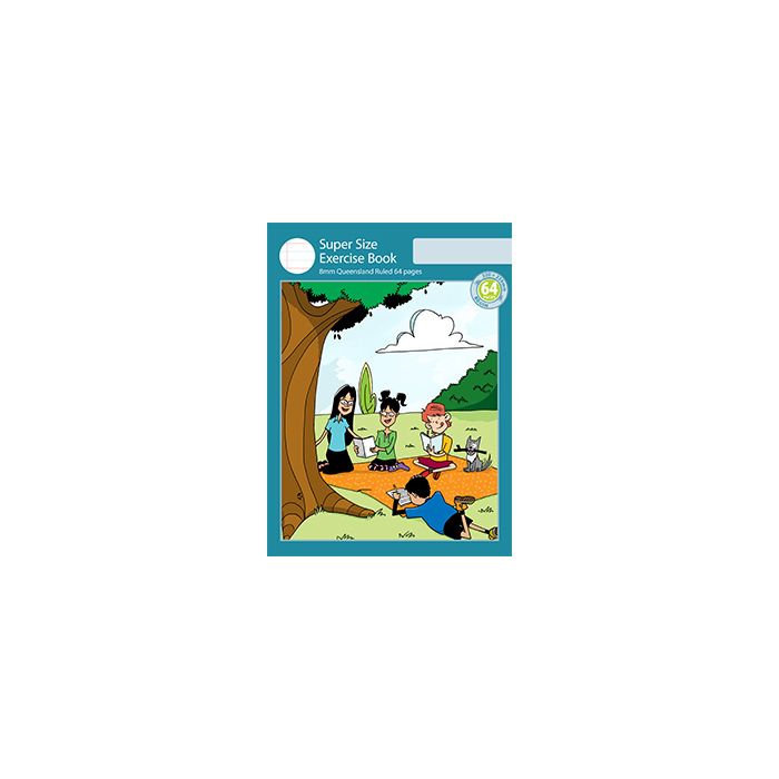 Super Size Exercise Book 8mm Queensland Ruled 64pp