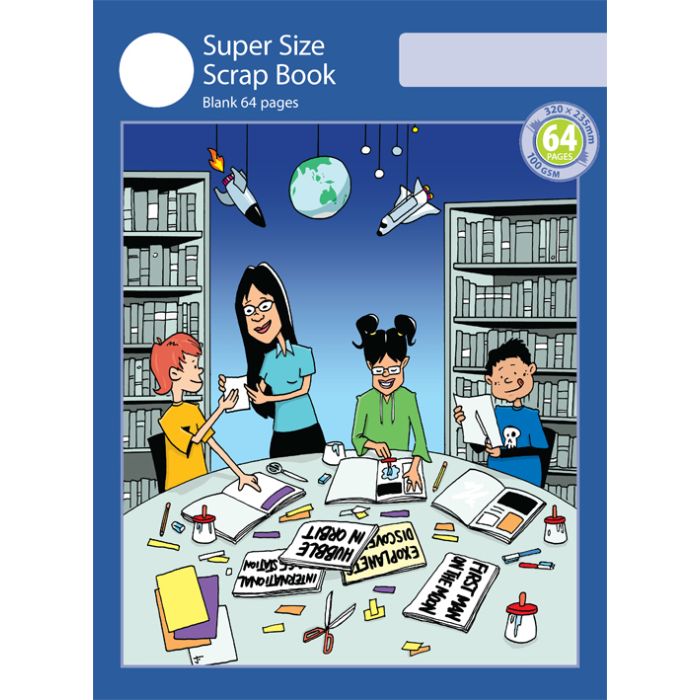 Super Size Scrap Book 64pp Blue Cover