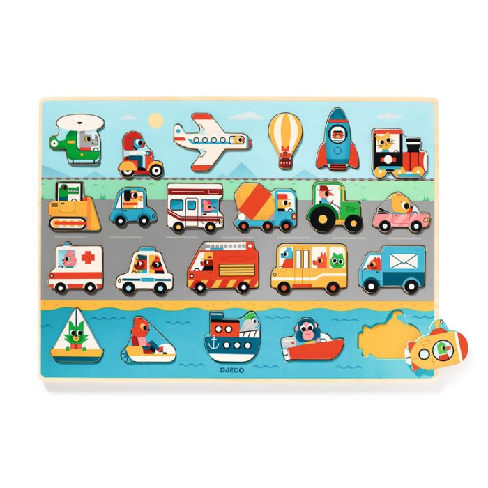 Djeco 22 Piece Transport Wooden Puzzle (2 years+)