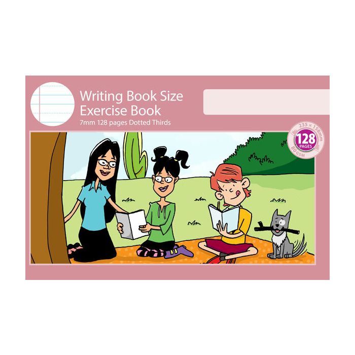 Writing Book Size Exercise Book 7mm 128pp Dotted Thirds