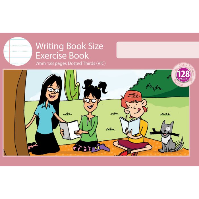 Writing Book Size Exercise Book 7mm 128pp Dotted Thirds VIC