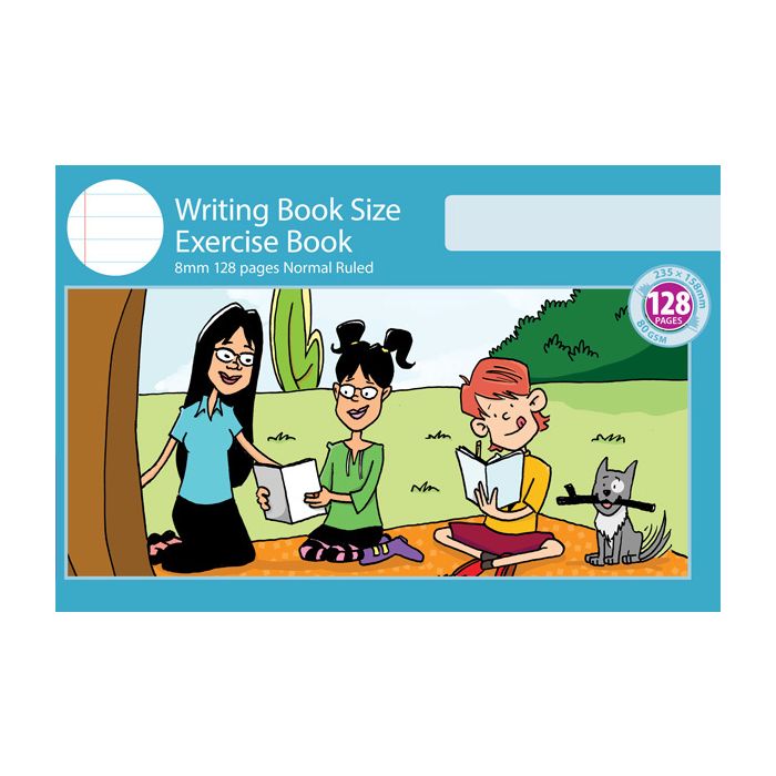 Writing Book Size Exercise Book 8mm 128pp Normal Ruled