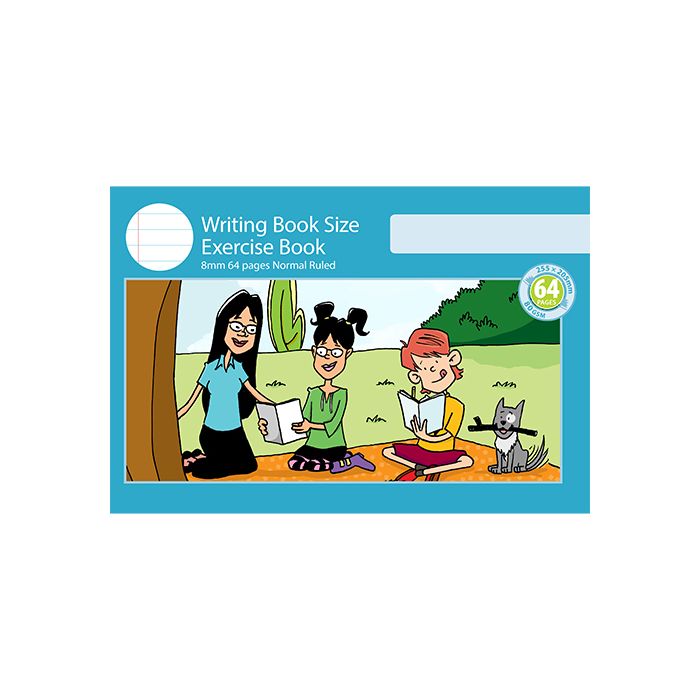 Writing Book Size Exercise Book 8mm Normal Ruled 64pp