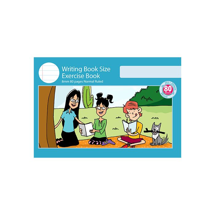 Writing Book Size Exercise Book 8mm Normal Ruled 80pp