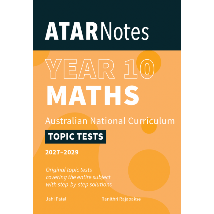 ATAR Notes Year 10 Maths Topic Tests (2027-2029)