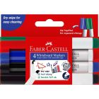 Faber-Castell connector whiteboard markers assorted 4pk