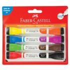 Faber-Castell Bi-Colour Magnetic Whiteboard Markers, Assorted 4pk