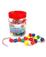 Lacing Beads in Jar