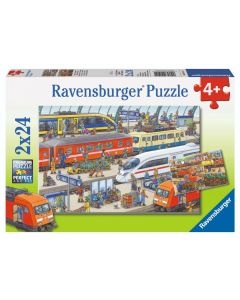Busy Train Station 2 x 24 Piece Puzzles (Ages 4+)