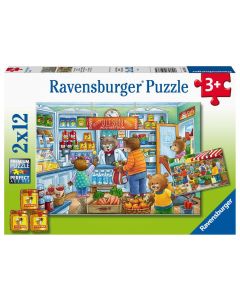 Let's Go Shopping 2 x 12 Piece Puzzles (Ages 3+)