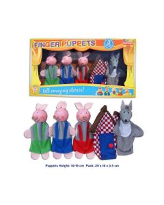 Three Little Pigs 5 Piece Finger Puppets (Ages 3+)