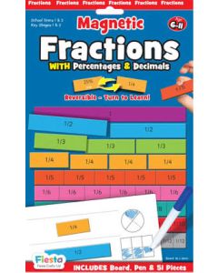 Magnetic Fractions with Percentages & Decimals Ages 6-11 (Board, Pen & 51 Pieces)
