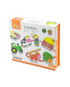 Viga Lacing Blocks - Farm (Ages 2+)