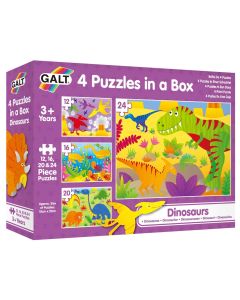 4 Puzzles in a Box: Dinosaurs (Ages 3+)