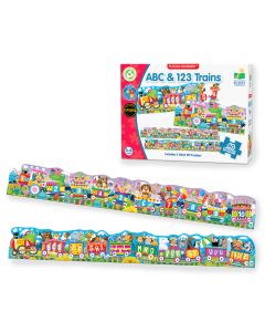Puzzle Doubles – Giant ABC & 123 Train Floor Puzzles (Ages 3-6)