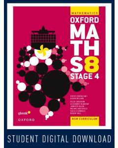 Oxford Maths 8 Stage 4 Student obook pro 1yr student licence (Code Emailed)