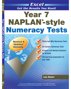 Excel NAPLAN*-style Numeracy Tests Year 7