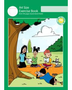 A4 Exercise Book 6mm Queensland Ruled 96pp