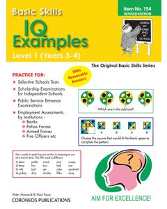 IQ Examples Level 1 Yrs 3 to 4 (Basic Skills No. 154)