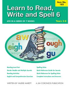 Learn to Read, Write & Spell Book 6 Yrs 3 to 8 (Item no. 182)
