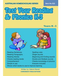 Test Your Reading and Phonics K to 3 (Australian Homeschooling Series Item no. 522)