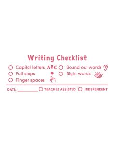 ATA Teacher's Stamp: Early Years Writing Checklist CS1001