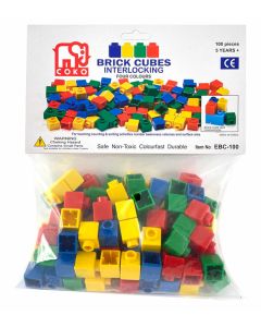 Coko Cube Bricks – 4 Assorted Colours 100 pc set (Ages 5+)