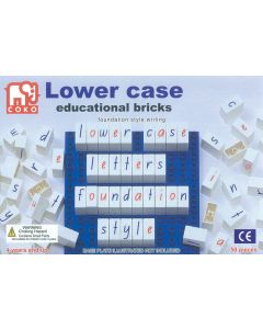 Coko Learning Bricks: Coloured Lower Case Letters 50 pc set foundation script (Ages 4+)