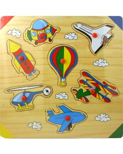 Flying Vehicles Wooden Peg Puzzle