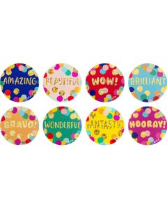 Confetti Foil Merit Stickers - 29mm (Pack of 72) FS241