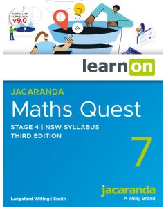 Jacaranda Maths Quest 7 Stage 4 NSW Syllabus 3e learnON (Code Emailed)