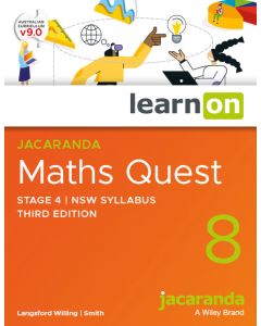 Jacaranda Maths Quest 8 Stage 4 NSW Syllabus 3e learnON (Code Emailed)