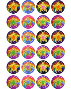 Stars Laser Stickers - 23-35mm (Pack of 84) LS157