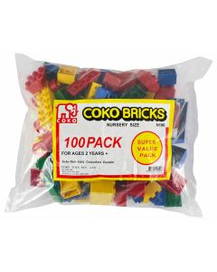 Coko Nursery Bricks assorted 100 pc set (Ages 2+)