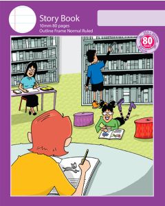Notebook Size Story Book 10mm Normal Ruled with Outline Frame 80pp