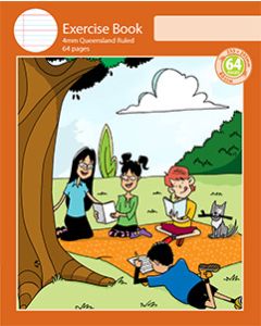 Notebook Size Exercise Book 4mm Queensland Ruled 64pp