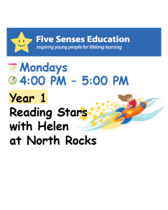 Term 4 2025: Year 1 Reading Stars Group: Mondays 4:00 PM with Helen at North Rocks