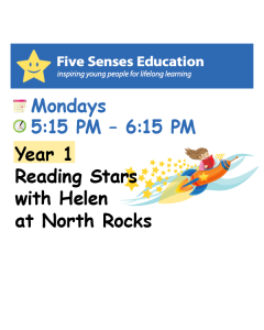 Term 4 2025: Year 1 Reading Stars Group: Mondays 5:15 PM with Helen at North Rocks