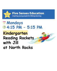 Term 4 2025: Kinder Reading Rockets Group: Mondays 4:15 PM with Jill at North Rocks