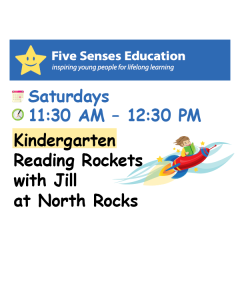 Term 4 2025: Kinder Reading Rockets Group: Saturdays 11:30 AM with Jill at North Rocks