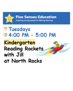 Term 4 2025: Kinder Reading Rockets Group: Tuesdays 4:00 PM with Jill at North Rocks