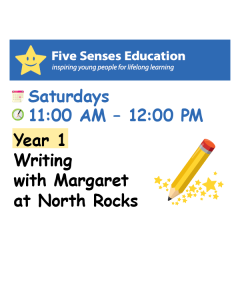 Term 4 2025: Year 1 Writing Group: Saturdays 11:00 AM with Margaret at North Rocks