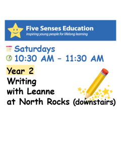 Term 4 (W3-9) 2026: Year 2 Writing Group: Saturdays 10:30 AM with Leanne at North Rocks (downstairs)