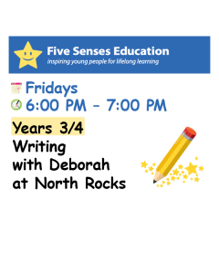 Term 4 2025: Yrs 3/4 Writing Group: Fridays 6:00 PM with Deborah at North Rocks