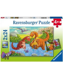Dinosaurs at Play 2 x 24 Piece Puzzles (Ages 4+)