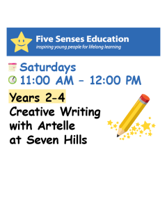 Term 4 (W3-9) 2026: Yrs 2-4 Creative Writing Group: Saturdays 11:00 AM with Artelle at Seven Hills