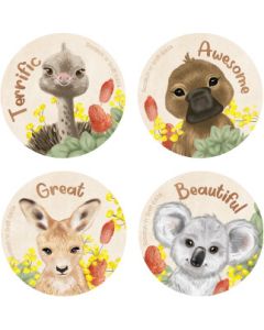 Australian Flora & Fauna, Eucalyptus Scented, Merit Stickers - 29mm (Pack of 72) SS1122