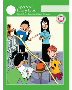 Super Size Botany Book 8mm Queensland Ruled 80pp